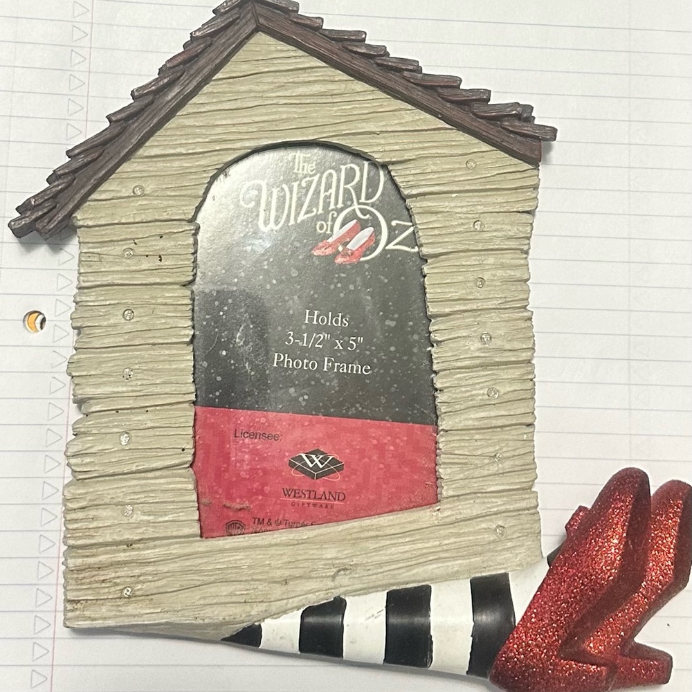 Wizard of Oz Photo Frame with Red Glitter Shoes
